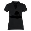 Women's corporate short-sleeved top v-neck mandarin collar (regular fit) Thumbnail