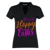 Women's corporate short-sleeved top v-neck mandarin collar (regular fit) Thumbnail
