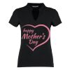 Women's corporate short-sleeved top v-neck mandarin collar (regular fit) Thumbnail