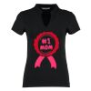 Women's corporate short-sleeved top v-neck mandarin collar (regular fit) Thumbnail