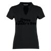 Women's corporate short-sleeved top v-neck mandarin collar (regular fit) Thumbnail