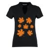 Women's corporate short-sleeved top v-neck mandarin collar (regular fit) Thumbnail