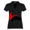 Women's corporate short-sleeved top v-neck mandarin collar (regular fit) Thumbnail