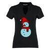 Women's corporate short-sleeved top v-neck mandarin collar (regular fit) Thumbnail
