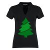 Women's corporate short-sleeved top v-neck mandarin collar (regular fit) Thumbnail