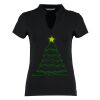 Women's corporate short-sleeved top v-neck mandarin collar (regular fit) Thumbnail