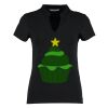 Women's corporate short-sleeved top v-neck mandarin collar (regular fit) Thumbnail