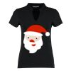 Women's corporate short-sleeved top v-neck mandarin collar (regular fit) Thumbnail