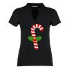 Women's corporate short-sleeved top v-neck mandarin collar (regular fit) Thumbnail