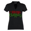Women's corporate short-sleeved top v-neck mandarin collar (regular fit) Thumbnail