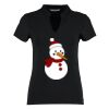 Women's corporate short-sleeved top v-neck mandarin collar (regular fit) Thumbnail