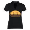 Women's corporate short-sleeved top v-neck mandarin collar (regular fit) Thumbnail