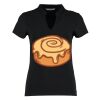 Women's corporate short-sleeved top v-neck mandarin collar (regular fit) Thumbnail