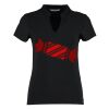 Women's corporate short-sleeved top v-neck mandarin collar (regular fit) Thumbnail