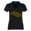 Women's corporate short-sleeved top v-neck mandarin collar (regular fit) Thumbnail