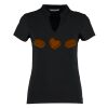 Women's corporate short-sleeved top v-neck mandarin collar (regular fit) Thumbnail