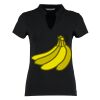 Women's corporate short-sleeved top v-neck mandarin collar (regular fit) Thumbnail