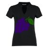 Women's corporate short-sleeved top v-neck mandarin collar (regular fit) Thumbnail