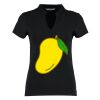 Women's corporate short-sleeved top v-neck mandarin collar (regular fit) Thumbnail