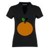 Women's corporate short-sleeved top v-neck mandarin collar (regular fit) Thumbnail