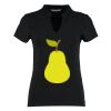 Women's corporate short-sleeved top v-neck mandarin collar (regular fit) Thumbnail