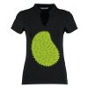 Women's corporate short-sleeved top v-neck mandarin collar (regular fit) Thumbnail