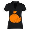 Women's corporate short-sleeved top v-neck mandarin collar (regular fit) Thumbnail