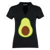 Women's corporate short-sleeved top v-neck mandarin collar (regular fit) Thumbnail