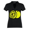 Women's corporate short-sleeved top v-neck mandarin collar (regular fit) Thumbnail