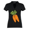 Women's corporate short-sleeved top v-neck mandarin collar (regular fit) Thumbnail