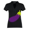 Women's corporate short-sleeved top v-neck mandarin collar (regular fit) Thumbnail