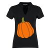 Women's corporate short-sleeved top v-neck mandarin collar (regular fit) Thumbnail