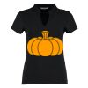 Women's corporate short-sleeved top v-neck mandarin collar (regular fit) Thumbnail