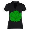 Women's corporate short-sleeved top v-neck mandarin collar (regular fit) Thumbnail