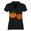 Women's corporate short-sleeved top v-neck mandarin collar (regular fit) Thumbnail