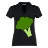 Women's corporate short-sleeved top v-neck mandarin collar (regular fit) Thumbnail