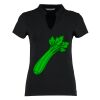 Women's corporate short-sleeved top v-neck mandarin collar (regular fit) Thumbnail