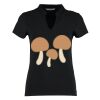 Women's corporate short-sleeved top v-neck mandarin collar (regular fit) Thumbnail