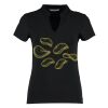 Women's corporate short-sleeved top v-neck mandarin collar (regular fit) Thumbnail