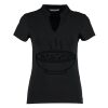 Women's corporate short-sleeved top v-neck mandarin collar (regular fit) Thumbnail