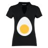 Women's corporate short-sleeved top v-neck mandarin collar (regular fit) Thumbnail