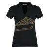 Women's corporate short-sleeved top v-neck mandarin collar (regular fit) Thumbnail