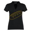 Women's corporate short-sleeved top v-neck mandarin collar (regular fit) Thumbnail