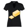 Women's corporate short-sleeved top v-neck mandarin collar (regular fit) Thumbnail