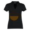 Women's corporate short-sleeved top v-neck mandarin collar (regular fit) Thumbnail