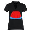 Women's corporate short-sleeved top v-neck mandarin collar (regular fit) Thumbnail