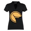 Women's corporate short-sleeved top v-neck mandarin collar (regular fit) Thumbnail