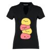 Women's corporate short-sleeved top v-neck mandarin collar (regular fit) Thumbnail