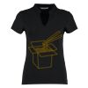 Women's corporate short-sleeved top v-neck mandarin collar (regular fit) Thumbnail