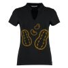 Women's corporate short-sleeved top v-neck mandarin collar (regular fit) Thumbnail